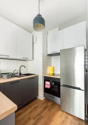 Kuchnia lub aneks kuchenny w obiekcie Praga Apartment with the View by BookingHost
