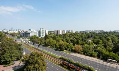 Widok z lotu ptaka na obiekt Ochota City View Modern Apartment by BookingHost