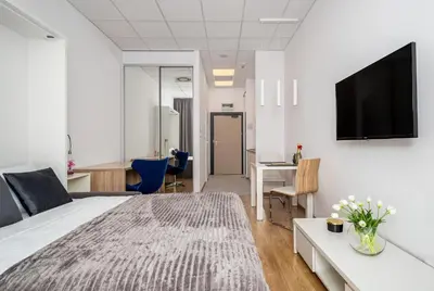 Telewizja i/lub zestaw kina domowego w obiekcie Al Jerozolimskie 216 APART-WAWA