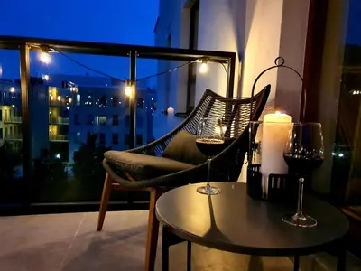 Część wypoczynkowa w obiekcie Lotnisko Chopina Modern Studio