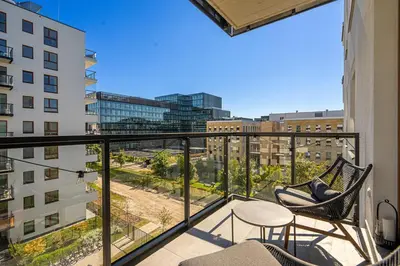 Balkon lub taras w obiekcie Lotnisko Chopina Modern Studio