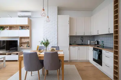 Kuchnia lub aneks kuchenny w obiekcie Białego Dębu Cosy Apartment by BookingHost