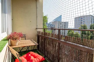 Balkon lub taras w obiekcie Warsaw Concierge Srebrna