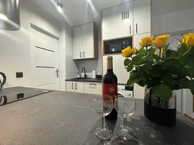Kuchnia lub aneks kuchenny w obiekcie MKI Apartments - Zlota 69 Warsaw City Center Apartment