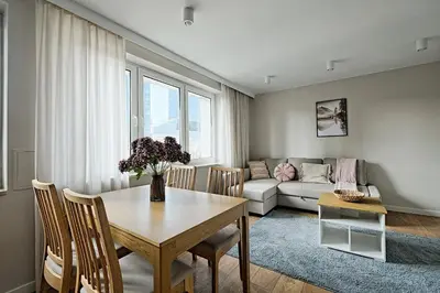 Część wypoczynkowa w obiekcie Metropolitan Heaven Apartment Emilii Plater 55