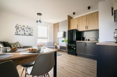 Kuchnia lub aneks kuchenny w obiekcie Bizapartments - Modern Flats with Parking
