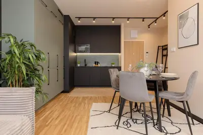 Część wypoczynkowa w obiekcie Warsaw Praga Apartment Podskarbińska by Noclegi Renters