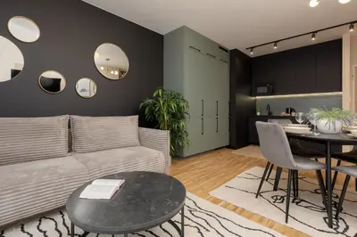 Część wypoczynkowa w obiekcie Warsaw Praga Apartment Podskarbińska by Noclegi Renters