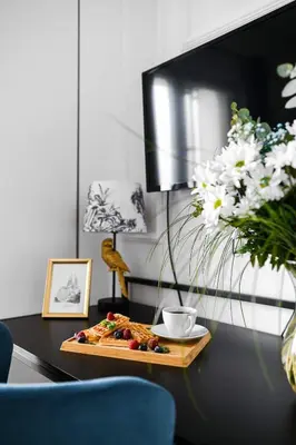 Telewizja i/lub zestaw kina domowego w obiekcie Exclusive Studio on Kasprzaka Street Warsaw Tower Bliska Wola