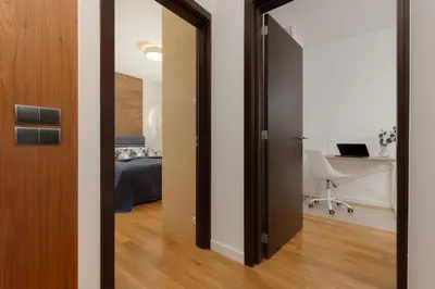 Łóżko lub łóżka w pokoju w obiekcie Old Mokotów Spacious Two-bedroom Apartment by Noclegi Renters