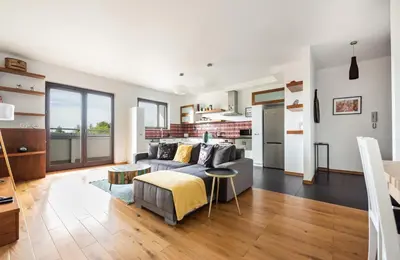 Część wypoczynkowa w obiekcie Bemowo Kocjana 2-Bedroom Apartment by BookingHost