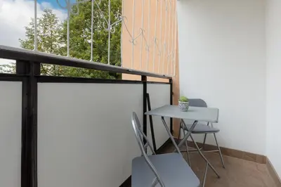 Balkon lub taras w obiekcie Praga Apartment Łukowska by Noclegi Renters