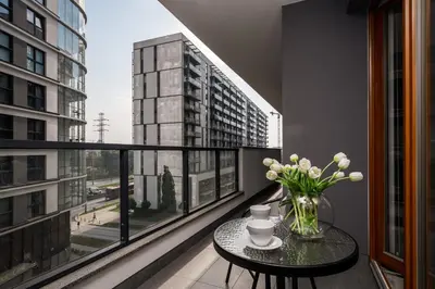 Balkon lub taras w obiekcie Kasprzaka 29A Separate Bedroom Free Garage By Perfect Apart