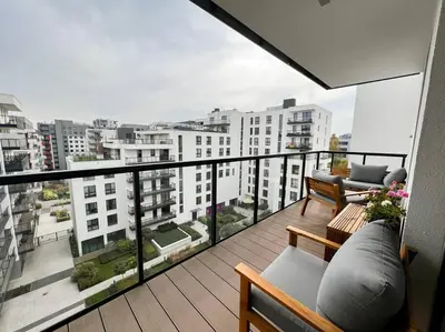 Balkon lub taras w obiekcie Premium studio Chopin AirPort