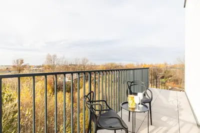 Balkon lub taras w obiekcie SuperApart Nowy Służewiec, next to Chopina airport, Tor Służewiec, AirCondition