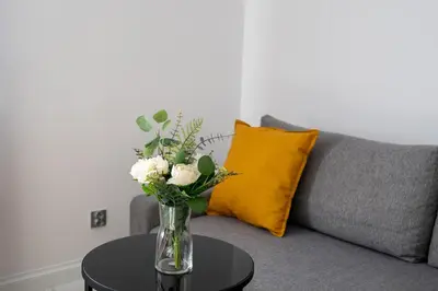 Część wypoczynkowa w obiekcie Park Skaryszewski Cosy Apartment by BookingHost
