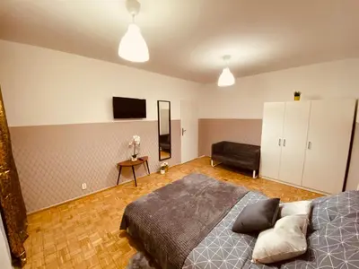 Łóżko lub łóżka w pokoju w obiekcie ClickTheFlat Wokalna Apart Rooms