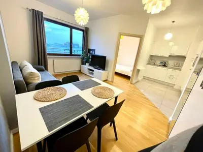 Telewizja i/lub zestaw kina domowego w obiekcie Concept Mokotów Prime Apartment