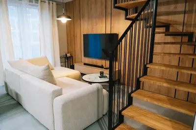 Część wypoczynkowa w obiekcie Warsaw Prestige Suites - Two-Level Loft, 72m2, 1000Mbs Internet, Parking, Gym - by Rentujemy