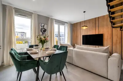 Część wypoczynkowa w obiekcie Warsaw Prestige Suites - Two-Level Loft, 72m2, 1000Mbs Internet, Parking, Gym - by Rentujemy