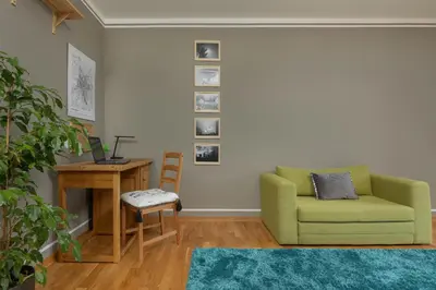 Część wypoczynkowa w obiekcie Turquoise Blue Apartment Warsaw Białołęka by Noclegi Renters