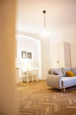 Część wypoczynkowa w obiekcie Mieszkanie w sercu Warszawy
