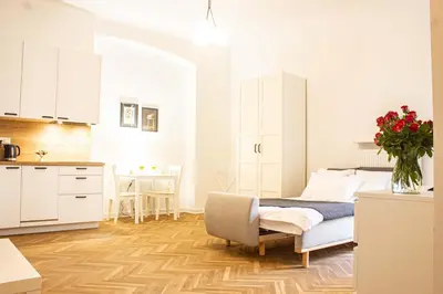 Kuchnia lub aneks kuchenny w obiekcie Mieszkanie w sercu Warszawy