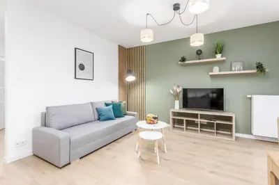 Telewizja i/lub zestaw kina domowego w obiekcie Warsaw City Jutrzenki Premium