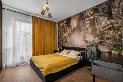 Łóżko lub łóżka w pokoju w obiekcie Stylish Airport Business Apartments - Parking, Balcony - by Rentujemy