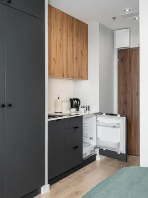 Kuchnia lub aneks kuchenny w obiekcie Warsaw Modern Stay Apartamenty Kasprzaka 29