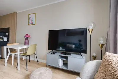 Telewizja i/lub zestaw kina domowego w obiekcie Privilage Location Apartament w Centrum