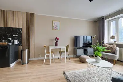 Telewizja i/lub zestaw kina domowego w obiekcie Privilage Location Apartament w Centrum