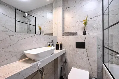 Łazienka w obiekcie Nordic Apartment 2 bedrooms and AC, Center