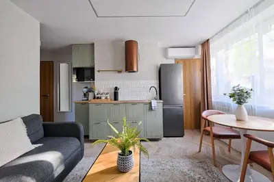 Kuchnia lub aneks kuchenny w obiekcie Nordic Apartment 2 bedrooms and AC, Center