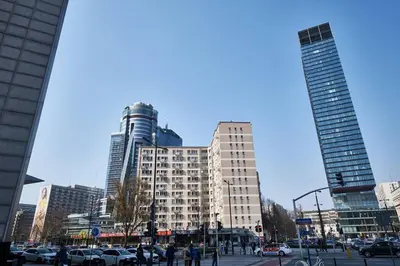 Widok na miasto Warszawa z tego apartamentu