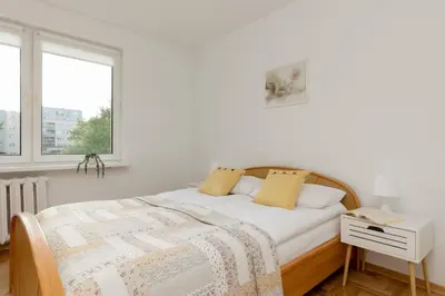 Łóżko lub łóżka w pokoju w obiekcie Soft Dream Apartment Warsaw Bemowo by Noclegi Renters