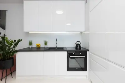 Kuchnia lub aneks kuchenny w obiekcie Stylish Apartment Przedpole with Balcony & Parking by Noclegi Renters