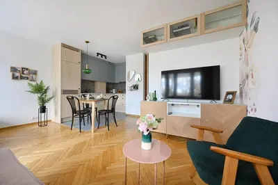 Telewizja i/lub zestaw kina domowego w obiekcie Powiśle Solec City Centre! Private Parking