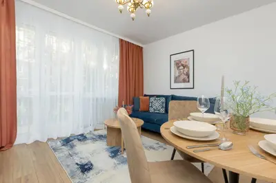 Część wypoczynkowa w obiekcie Central Warsaw Apartment Żurawia by Noclegi Renters