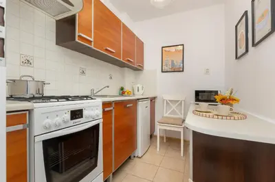 Kuchnia lub aneks kuchenny w obiekcie Central Warsaw Apartment Żurawia by Noclegi Renters