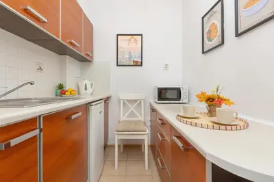 Kuchnia lub aneks kuchenny w obiekcie Central Warsaw Apartment Żurawia by Noclegi Renters
