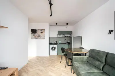 Kuchnia lub aneks kuchenny w obiekcie Służew 405B Apartment by BookingHost