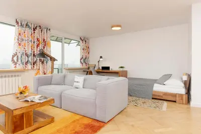 Część wypoczynkowa w obiekcie Stylish Studio located near PGE Narodowy by Noclegi Renters
