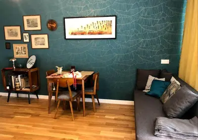 Część wypoczynkowa w obiekcie Stylowe studio przy parku Pola Mokotowskie