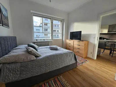 Telewizja i/lub zestaw kina domowego w obiekcie Apartamenty Park Powiśle