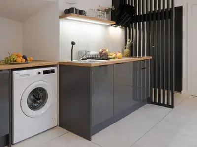 Kuchnia lub aneks kuchenny w obiekcie Apartament Clever 1 Kamienica Grochów