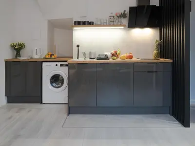 Kuchnia lub aneks kuchenny w obiekcie Apartament Clever 1 Kamienica Grochów