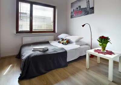 Łóżko lub łóżka w pokoju w obiekcie Apartment 1-bed Kłobucka P&O Serviced Apartments