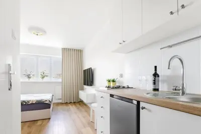 Kuchnia lub aneks kuchenny w obiekcie 20m2 Studio, near Chopin Airport, cozy and quiet