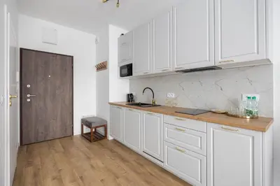 Kuchnia lub aneks kuchenny w obiekcie Business Park Blue Studio by BookingHost
